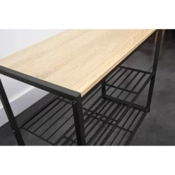 3 Tier Shoe Rack Black Metal With Natural Wood - Brightroom™ -Brightroom GUEST 013d69be 4814 4e67 a4fd 7c871da78098