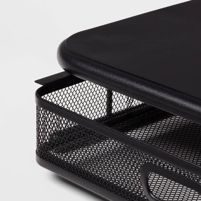 Mesh Monitor Stand With Drawer Black - Brightroom™ 4 Mesh Monitor Stand With Drawer Black - Brightroom™ - Image 2