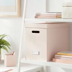 Canvas Hanging File Organizer With Lid - Brightroom™