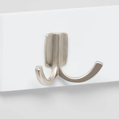 Modern Octopus 4 Hooks Rail Nickel/White - Brightroom™ 4 Modern Octopus 4 Hooks Rail Nickel/White - Brightroom™ - Image 2