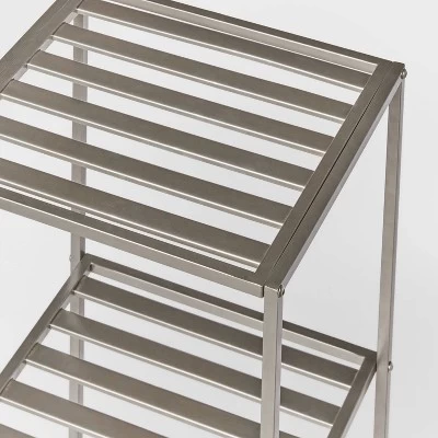 Tall Bath Storage Tower Brushed Nickel Metal - Brightroom™ 4 Tall Bath Storage Tower Brushed Nickel Metal - Brightroom™ - Image 2