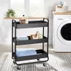 Wide Metal Utility Cart Black - Brightroom™