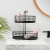 2 Tier Divided Wire Basket With Wood Handle Black - Brightroom™ -Brightroom GUEST 3070ab8f 7d9d 407e 901a fba4283d4f88
