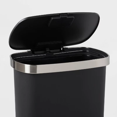 Plastic Locking Lid Step Trash Can Black - Brightroom™" 4 Plastic Locking Lid Step Trash Can Black - Brightroom™" - Image 2