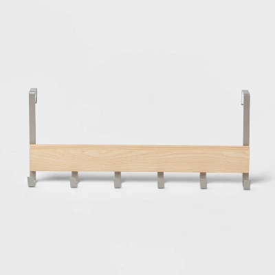 Large Over The Door Hook With Wood 6 Hooks - Brightroom™ 4 Large Over The Door Hook With Wood 6 Hooks - Brightroom™ - Image 3