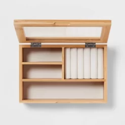 9" X 6" Bamboo Accessory Box With Acrylic Lid - Brightroom™ -Brightroom GUEST 5280eaae 9312 4333 a628 307c5209a1c1