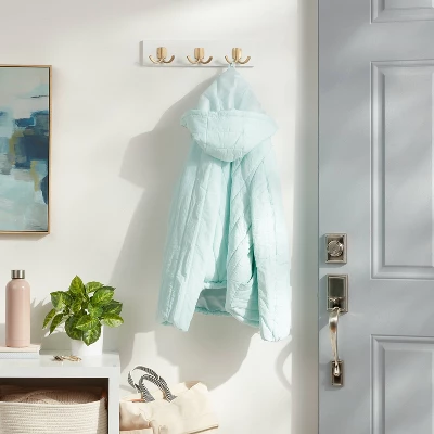 Modern Octopus 3 Hooks Rail Gold/White - Brightroom™ 3 Modern Octopus 3 Hooks Rail Gold/White - Brightroom™