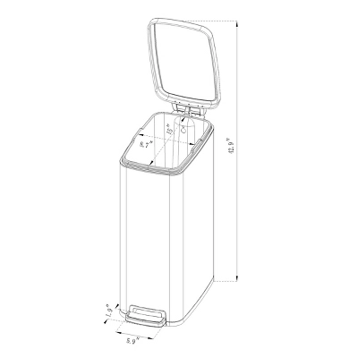 45L Slim Step Trash Can - Brightroom™ 6 45L Slim Step Trash Can - Brightroom™ - Image 4