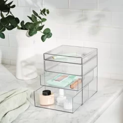 4 Drawer Stackable Countertop Organizer Clear - Brightroom™