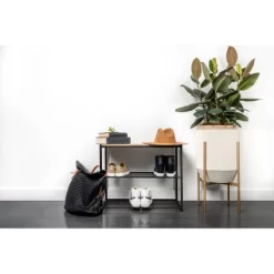 3 Tier Shoe Rack Black Metal With Natural Wood - Brightroom™ -Brightroom GUEST 98afcc63 2d71 499c 8617 9ae2ecd81e5d