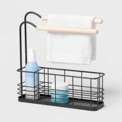 Wire Bath Caddy With Wood Hangbars Black - Brightroom™ 5 Wire Bath Caddy With Wood Hangbars Black - Brightroom™ -Brightroom GUEST 99c5550e c5d3 4da3 96d8 28f0ba822966