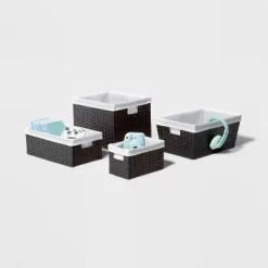 16" X 9" X 6" Lined Woven Media Bin Black - Brightroom™ -Brightroom GUEST ac4ff65f f7b2 48fa aa42 7459f63d7c52