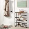 5 Tier Shoe Rack Black Metal With Natural Wood - Brightroom™ -Brightroom GUEST af7cae0b 946e 4802 b998 c51159d751f1