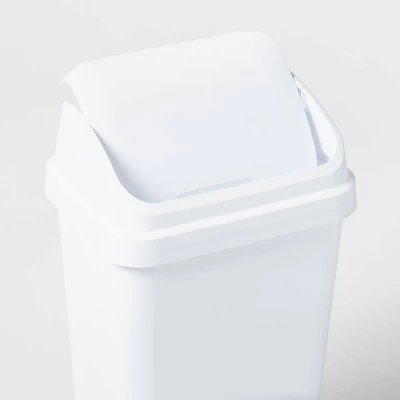 13gal Swing Top Waste Basket White - Brightroom™ 4 13gal Swing Top Waste Basket White - Brightroom™ - Image 2