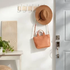 Mixed Material 5 Hooks Rail Matte White - Brightroom™