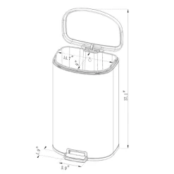 45L D Shape Step Trash Can - Brightroom™ -Brightroom GUEST dfcf1598 d01a 4f5f ae41 13a8e22b2c58