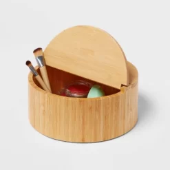 9" X 4" Circular Hinge Lid Bamboo Countertop Organizer - Brightroom™ 7 9" X 4" Circular Hinge Lid Bamboo Countertop Organizer - Brightroom™ -Brightroom GUEST e91a16ba 67ba 4346 aca1 624c8c7558a6
