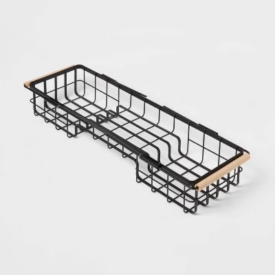 Metal Bathtub Caddy With Wood Handles - Brightroom™ 4 Metal Bathtub Caddy With Wood Handles - Brightroom™ - Image 2