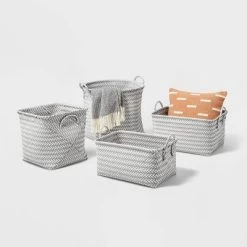 Large Woven Rectangular Storage Basket Gray/White - Brightroom™ 8 Large Woven Rectangular Storage Basket Gray/White - Brightroom™ -Brightroom GUEST f7afc392 cd5f 4f5b b71c de34f8204ec5